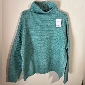 Ophelia Roe Teal Turtleneck Sweater Size L